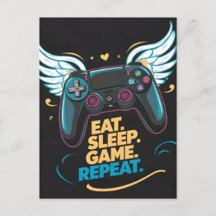 Postal Epic Gaming Gear. Come. Duerme. Juego. Repite. Win
