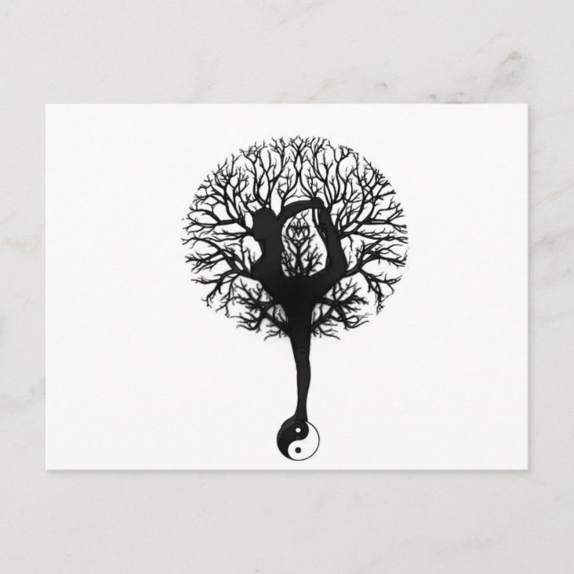 Postal Equilibrio de árbol de yoga (Anverso)