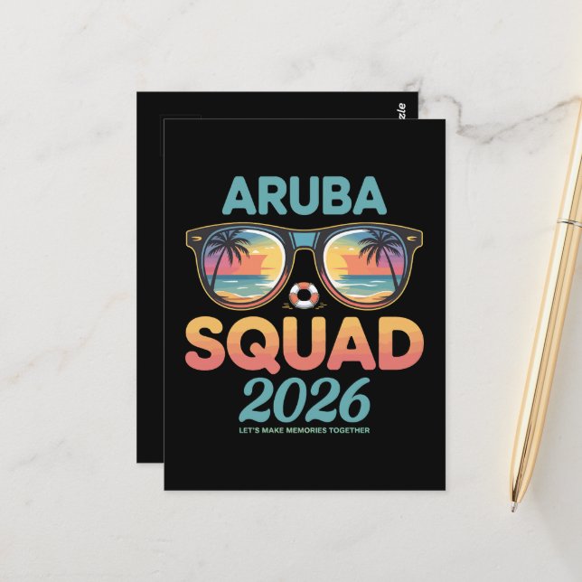 Postal Equipo de Aruba 2026 Retro (Anverso/Reverso In Situ)