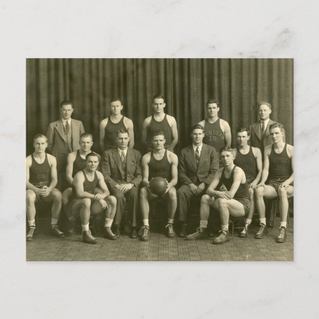 Postal Equipo de Baloncesto de 1919 (Anverso)
