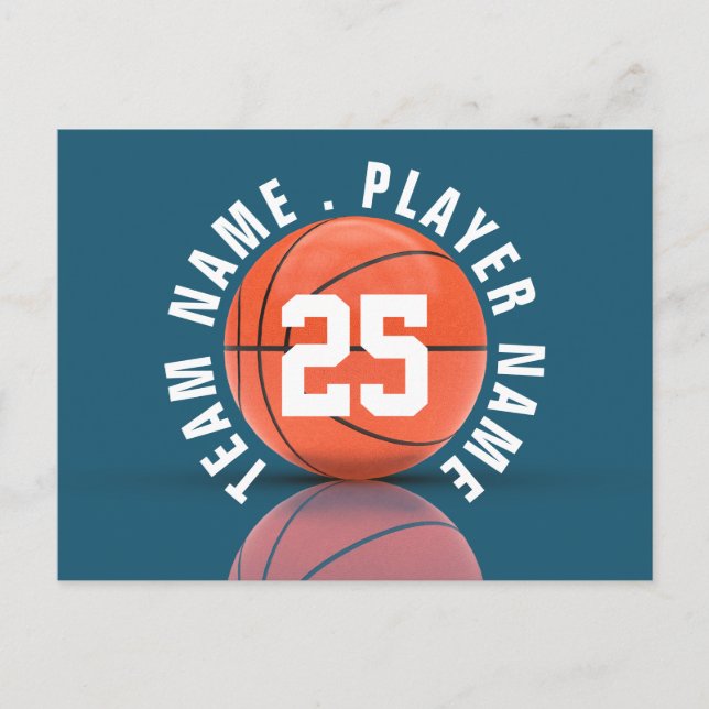 Postal Equipo de baloncesto personalizado (Anverso)