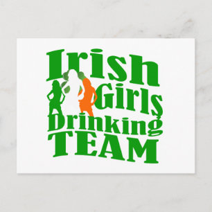 Postal Equipo de bebidas de chicas irlandeses