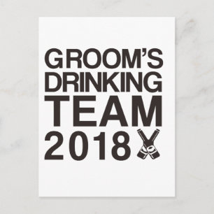 Postal Equipo de bebidas de Groom 2018