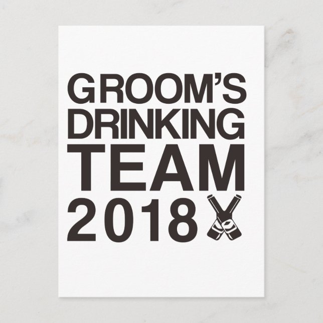 Postal Equipo de bebidas de Groom 2018 (Anverso)