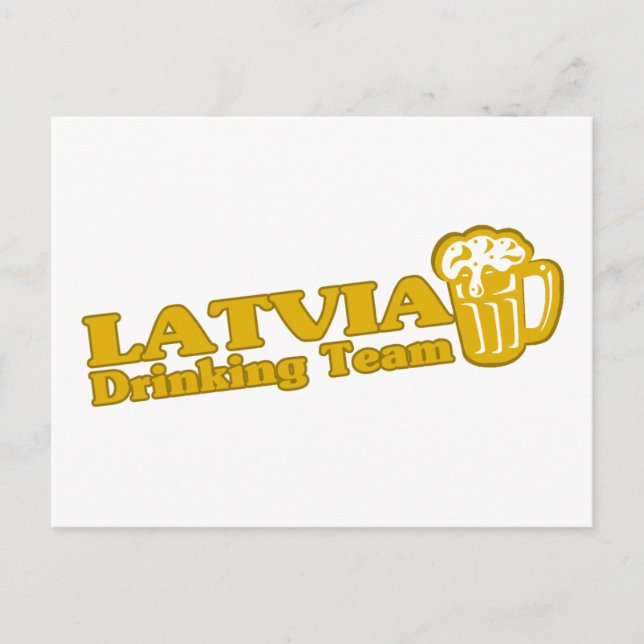 Postal Equipo de bebidas de Letonia (Anverso)