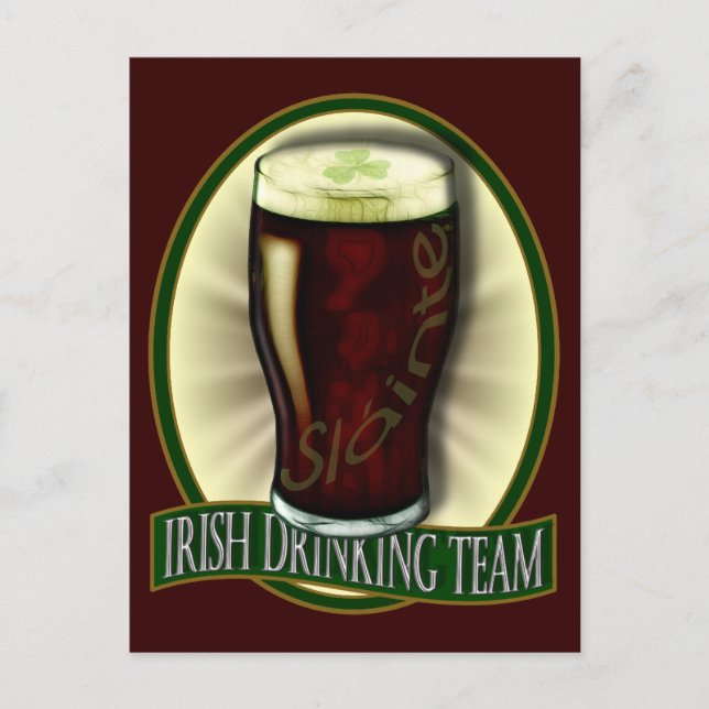 Postal Equipo de bebidas irlandés (Anverso)