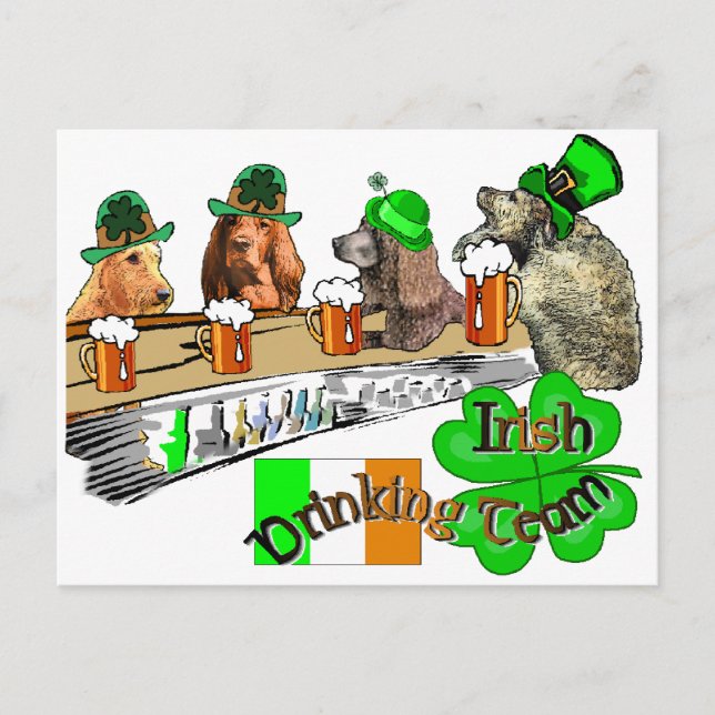 Postal Equipo de bebidas irlandés (Anverso)