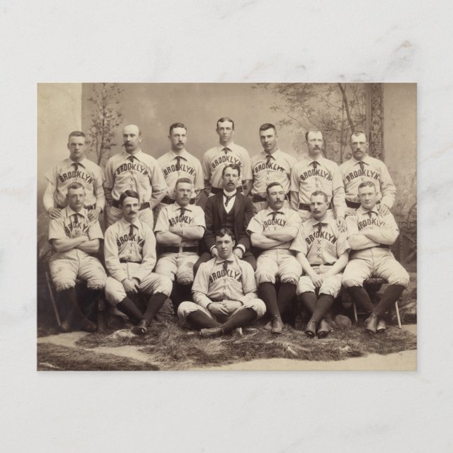 Postal Equipo de béisbol de Brooklyn, 1889 (Anverso)