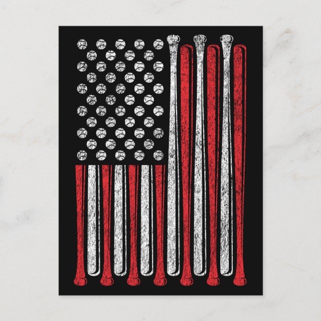 Postal Equipo de béisbol de la bandera americana Vintage  (Anverso)