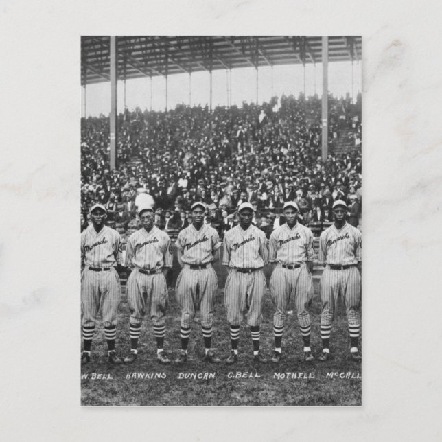 Postal equipo de béisbol Monarchs de Kansas City (Anverso)