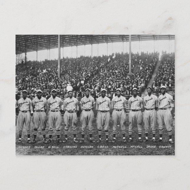 Postal equipo de béisbol Monarchs de Kansas City (Anverso)