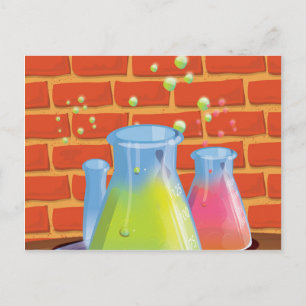 Postal Equipo de ciencia de vidrio personalizado en un ba