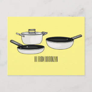 Postal Equipo de cocina ilustracion personalizado