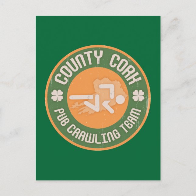 Postal Equipo de Crawling Pub de County Cork (Anverso)