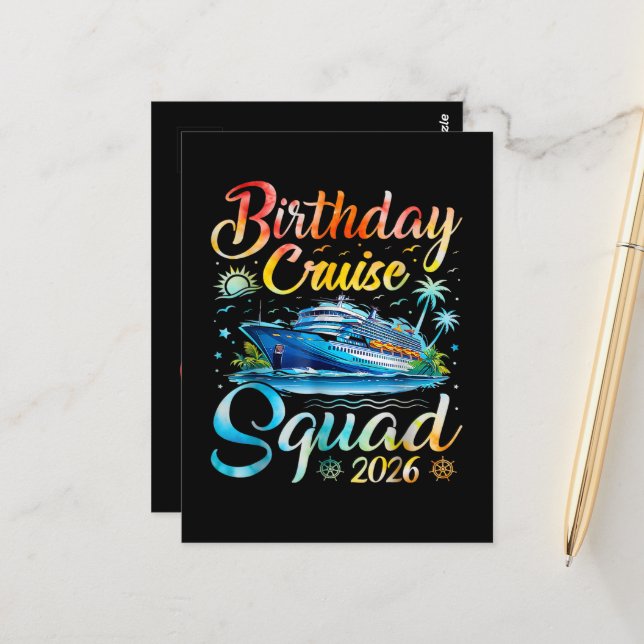 Postal Equipo de crucero de cumpleaños 2026 (Anverso/Reverso In Situ)