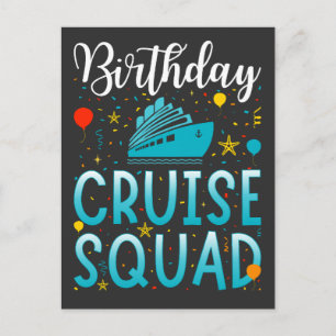 Postal Equipo de crucero de cumpleaños vacaciones de cruc