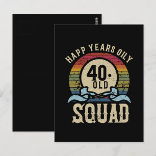 Postal Equipo de cumpleaños de 40 años Vintage