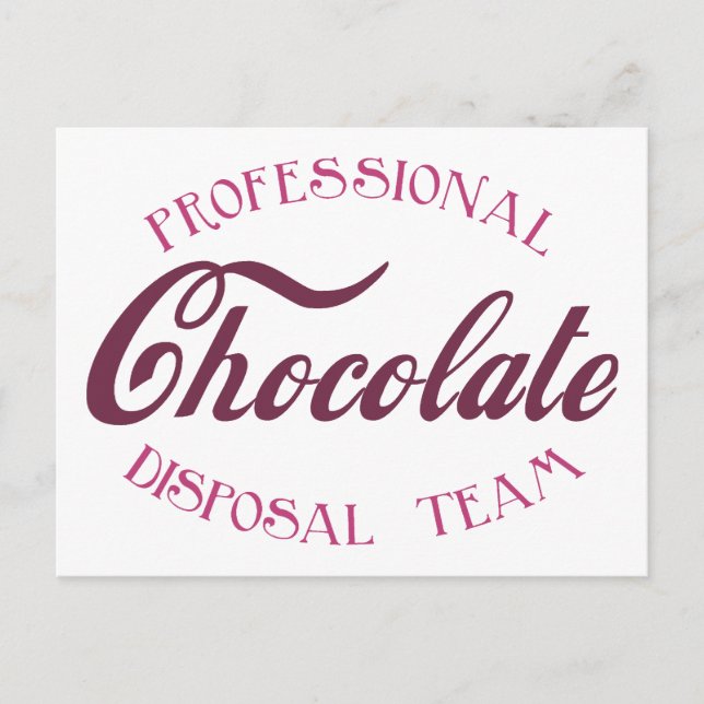 Postal Equipo de eliminación profesional de chocolate (Anverso)
