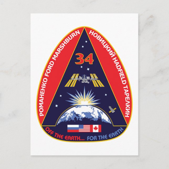 Postal Equipo de Expedición:   Expedition 34 Flight Patch (Anverso)