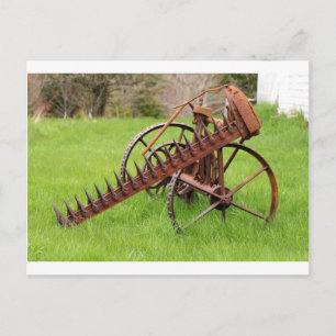 Postal Equipo de granja antigua