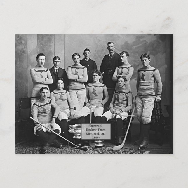 Postal Equipo de hockey sobre hierba, Montreal, QC 1899" (Anverso)