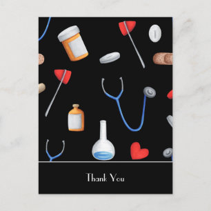 Postal Equipo de hospital negro Doctor Enfermera Gracias