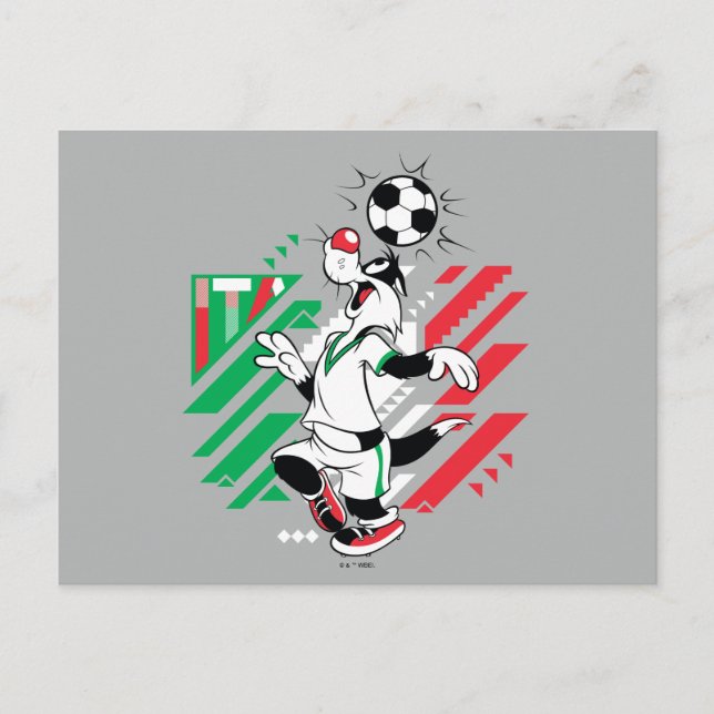 Postal Equipo de Italia de fútbol gráfico de SYLVESTER™ (Anverso)