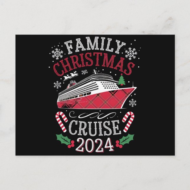 Postal Equipo de juego de crucero de Navidades familiares (Anverso)