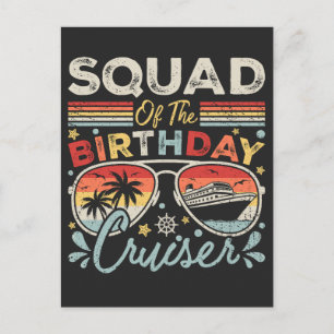 Postal Equipo de la Vacación del Crucero de Cumpleaños