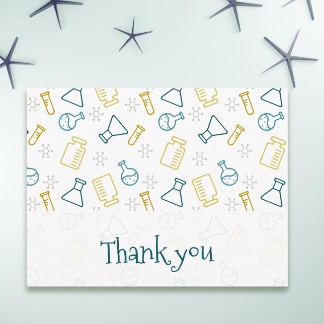 Postal Equipo de Laboratorio Científico Gracias (Scientific thank you postcard for businesses)