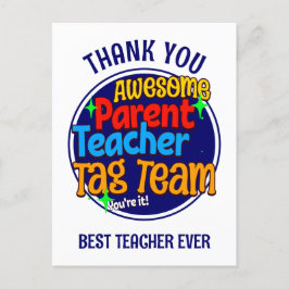 Postal Equipo de maestros y padres de la escuela