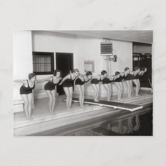 Postal Equipo de natación femenino, 1930 (Anverso)