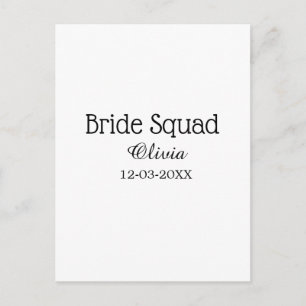 Postal Equipo de novia dama de honor agregar nombre despe
