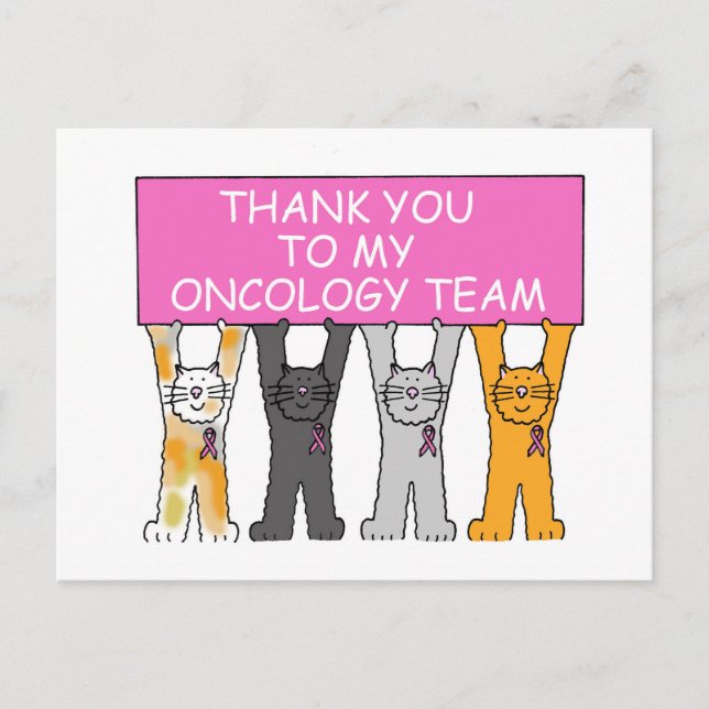 Postal Equipo De Oncología Gracias Cinta Rosa. (Anverso)