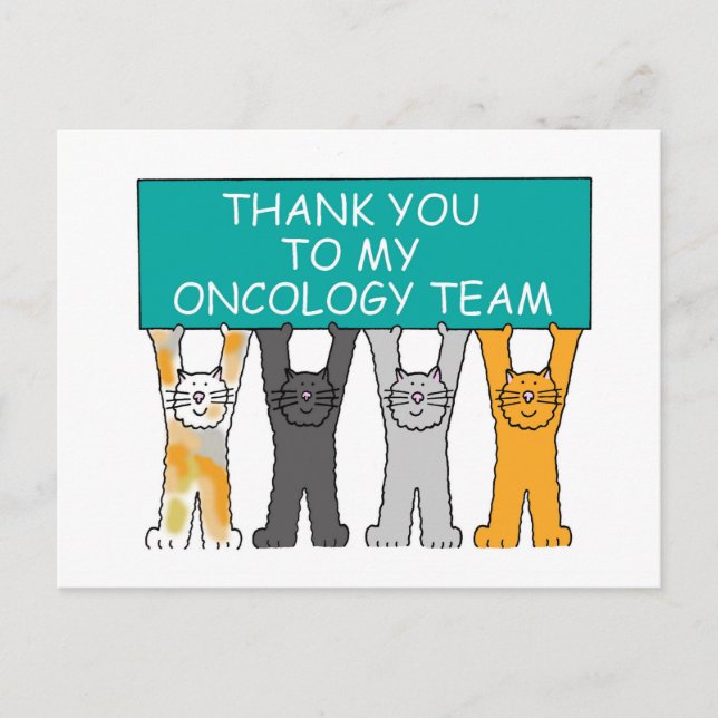 Postal Equipo De Oncología Ovárica Gracias, Gatos Persona (Anverso)