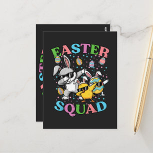 Postal Equipo de Pascua Conejo Huevo Pollo Dab Crew Combi