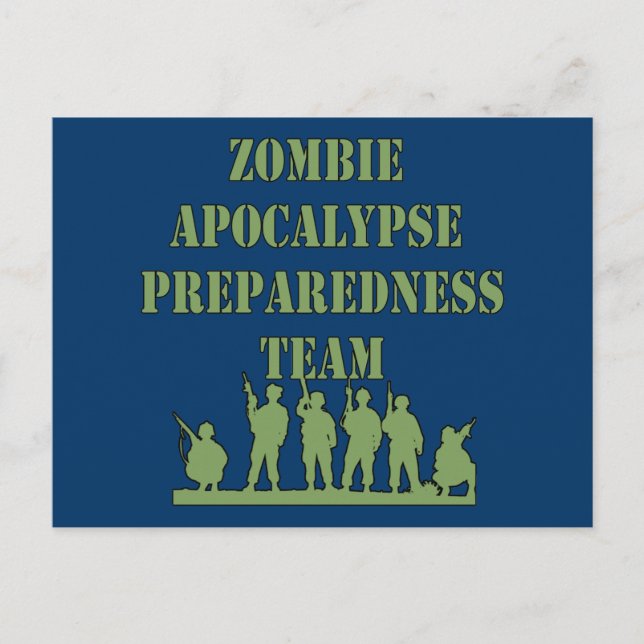 Postal Equipo de preparación para apocalipsis zombie (Anverso)