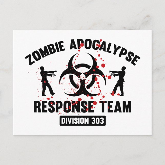 Postal Equipo de respuesta a apocalipsis zombi (Anverso)