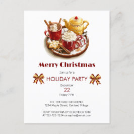 Postal Equipo de té de oro festivo, con Choco caliente, N