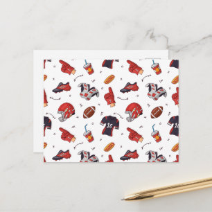 Postal Equipo deportivo de fútbol con patrón de comida