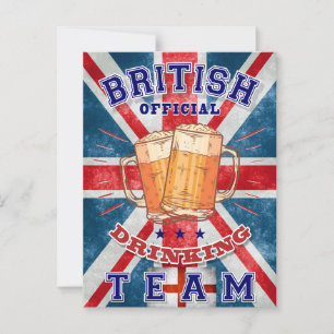 Postal Equipo Oficial Británico de Bebidas. Cerveza diver