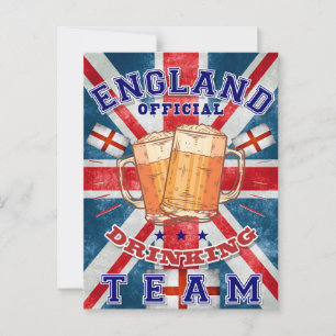 Postal Equipo Oficial de Bebidas de Inglaterra. Cerveza d