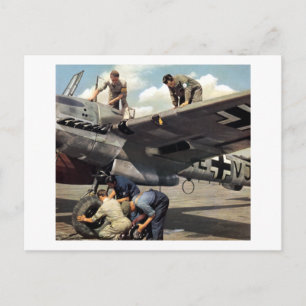 Postal Equipo terrestre de Luftwaffe de la Segunda Guerra