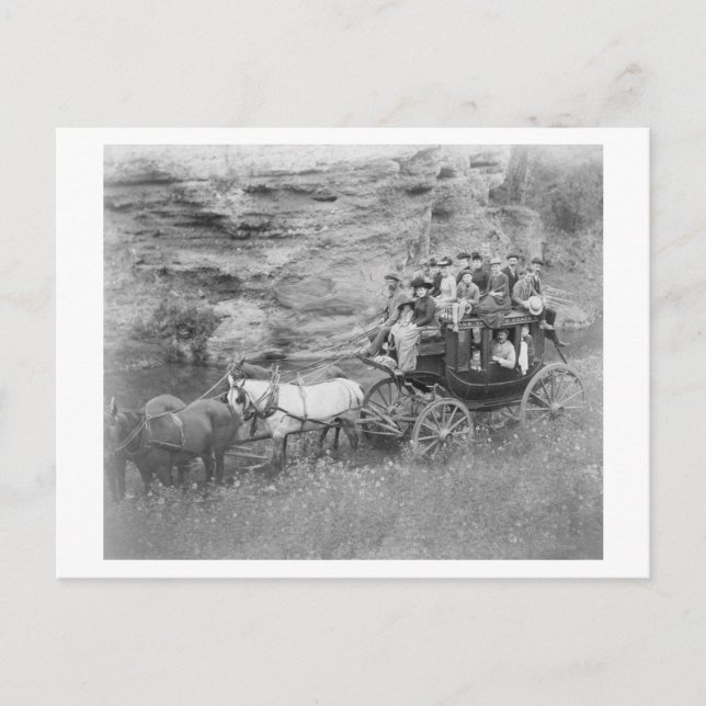 Postal Equitación que lleva a hombres, mujeres y niños (Anverso)