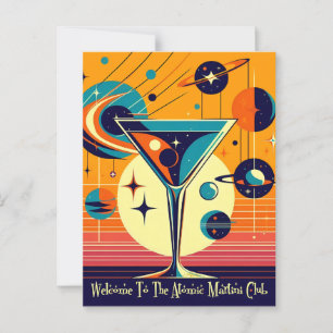 Postal Era Espacial Bienvenidos Al Club Atomic Martini