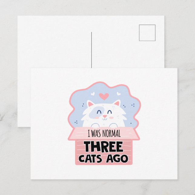 Postal Era Normal Tres Gatos Atrás (Anverso / Reverso)
