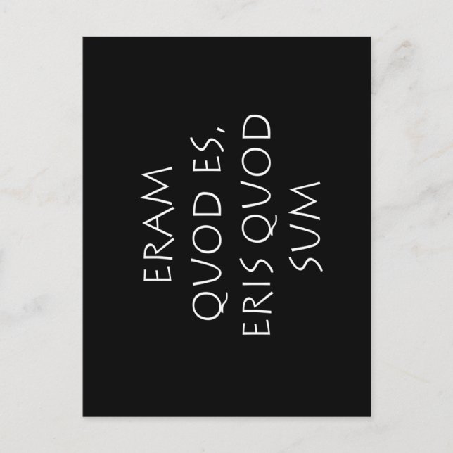 Postal Eram quod es eris quod sum (Anverso)