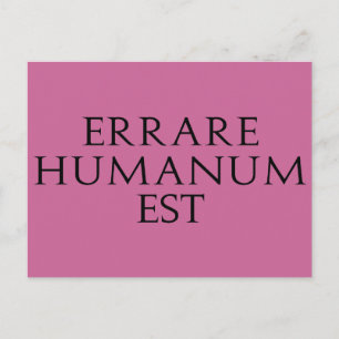 Postal Erare Humanum Est Postcard