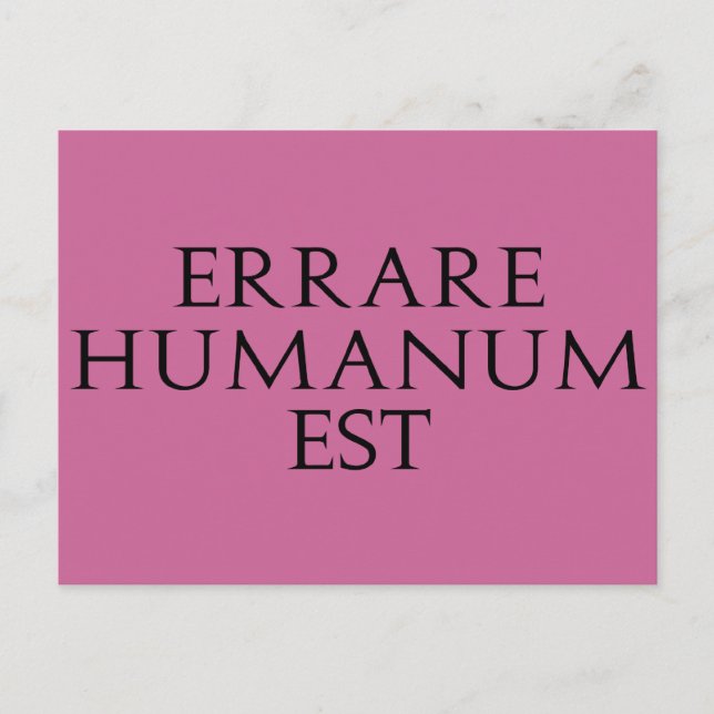 Postal Erare Humanum Est Postcard (Anverso)