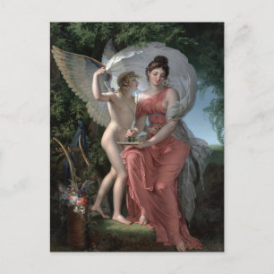 Postal Erato Musa de la Poesía Lírica por Charles Meynier